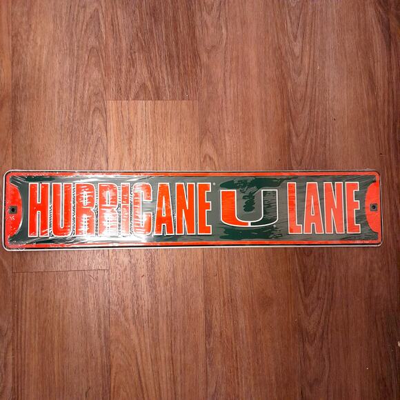 NCAA Miami Hurricanes Metal Street Sign 24" X 5" S Wall Art New The U UM - Picture 2 of 3